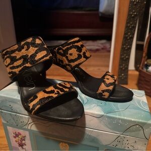 Stylish Leopard Print Women's Heels Calvin Klein